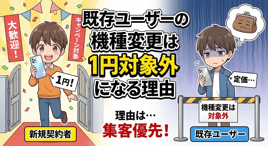 既存ユーザーの機種変更は1円対象外になる理由