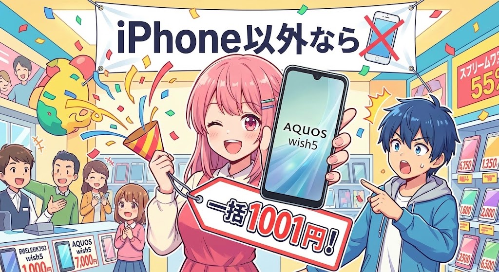 iPhone以外ならAQUOS wish5が一括1001円