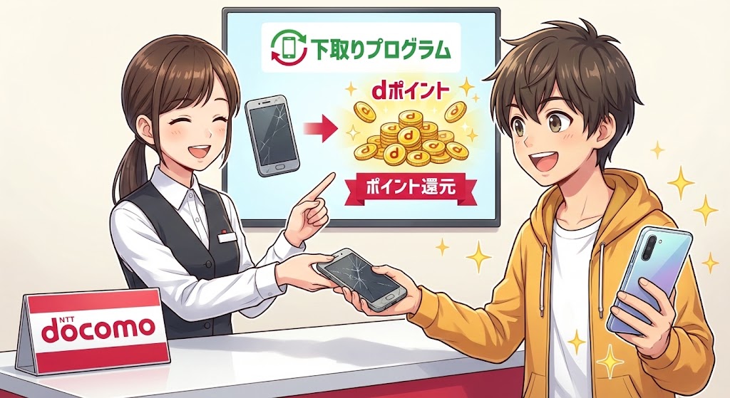 下取りプログラムで古いスマホをポイント還元